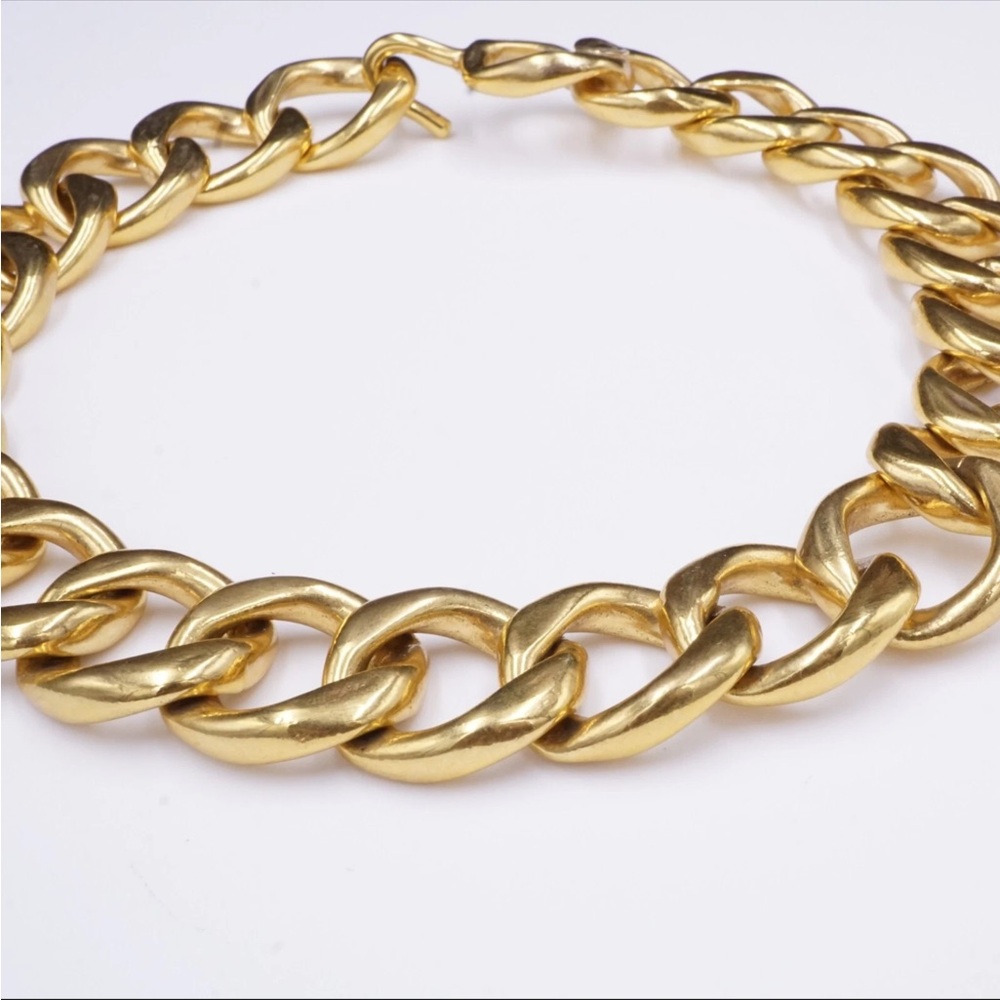 Vintage Chanel Classic Chunky Gold Chain Link Necklace 17” - Picture 6 of 8